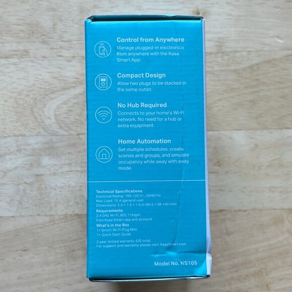 Kasa Smart Wi-Fi Plug Mini Model HS105 - Picture 5 of 8